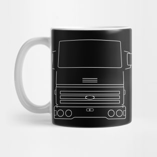 Ford Transcontinental classic truck white outline graphic Mug